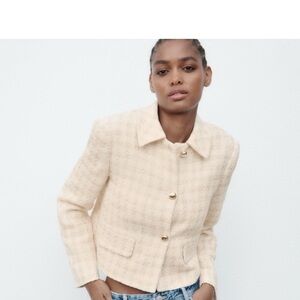 Zara Blazer Elegant Cream Women's Jacket